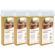Kit 4 Refil Cera Depilatoria Corporal Profissional Depilação Roll On Depilflax Coco 100g Kit 4 Refil Cera Depilatoria Corporal Profissional Depilação Roll On Depilflax Coco 100g