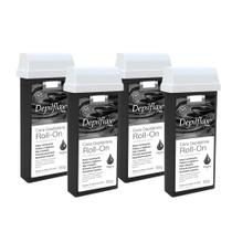Kit 4 Refil Ceras para Depilação Roll On Quente Negra Depilatória 100g Depilflax