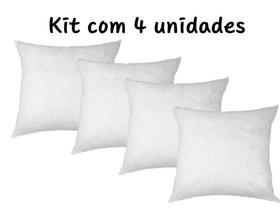Kit 4 Refil de Almofada Enchimento Recheio 100% Silicone Original 45x45cm Revenda - bambusoft