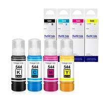 Kit 4 refil de tinta 544 para impressora l3250 l3110 l3150 l3160 black + cyan + yellow + mag.