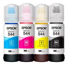 Kit 4 refil de tinta 544 para impressora l3250 l3110 l3150 l3160 black cyan yellow magenta.