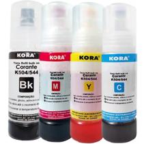 Kit 4 Refil de Tintas T504 544 L3150 L3250 L3110 L4150 KORA