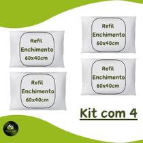 Kit 4 Refil Enchimento Almofada 60x40 Siliconada Silicone Top Barato