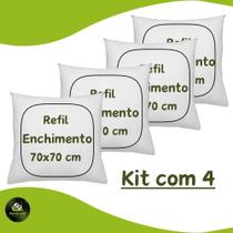 Kit 4 Refil Enchimento De Almofada 70x70 Fibra Siliconada - bambusoft