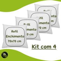 Kit 4 Refil Enchimento De Almofada 70x70 Fibra Siliconada Kit 4 Refil Enchimento De Almofada 70x70 Fibra Siliconada
