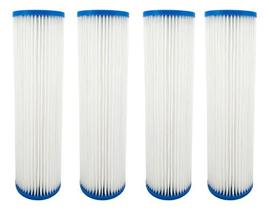 Kit 4 Refil Filtro Agua 9 3/4 Plissado Lavável Reutilizável Azul