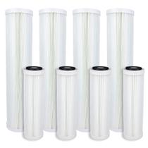 Kit 4 Refil Filtro Água Plissado Lavável Big 20 E E 10 Slim Branco Kit 4 Refil Filtro Água Plissado Lavável Big 20 E E 10 Slim Branco