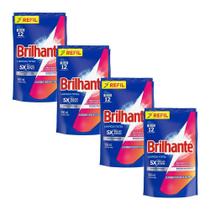 Kit 4 Refil Lava Roupas Líquido Brilhante Roupas Brancas e Coloridas Limpeza Total 900ml