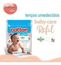 Kit 4 Refil Lenços Umedecidos Baby Care Cotton Line 1600 Un