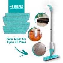Kit 4 Refil mais Spray mop limpador piso Esfregão microfibra