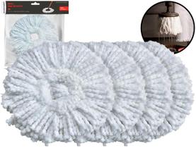 Kit 4 Refil Microfibra Mop Giratório Esfregão Lava Seca Limpeza Casa Pisos Multiuso Tamanho Único