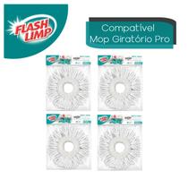 Kit 4 Refil Microfibra Para Mop Giratório Pro Flash Limp