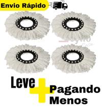 Kit 4 Refil Mop Giratório com Balde 360 Esfregão Universal 16 Cm Original