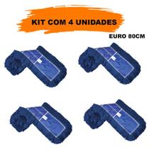 Kit 4 Refil Mop Po 80X12Cm Euro Bralimpia Azul Eletrosttico