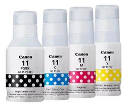 Kit 4 Refil Original Tinta Canon Gi11 Gi11 G2160 G3160 Preto, Ciano, Amarelo, Magenta