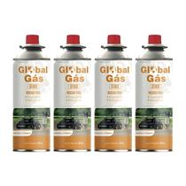 Kit 4 refil para maçarico e fogareiro cartucho gás butano campgás globalmix 227g solda culinário
