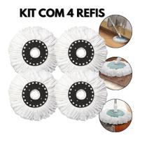 Kit 4 Refil para Mop Giratório 360 Esfregão Microfibra Universal 16cm Diâmetro Macio Absorvente Econômico e Sustentável Kit 4 Refil para Mop Giratório 360 Esfregão Microfibra Universal 16cm Diâmetro Macio Absorvente Econômico e Sustentável