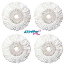 Kit 4 Refil Perfect Pro Microfibra 16Cm Diâmetro Mop Giratório 360 Limpeza 972231