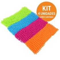 Kit 4 Refil Rodo Mop Esfregão Microfibra Tira Pó Cor:SORTIDA