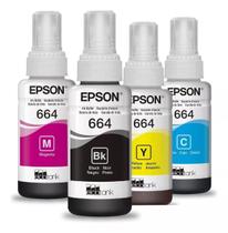 Kit 4 refil t664 black + cyan + yellom + magenta