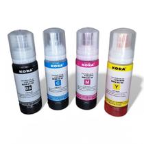 Kit 4 Refil Tinta Para Impressoras T544 L3110 L3250 L3150 B Y C M TANK DE TINTA