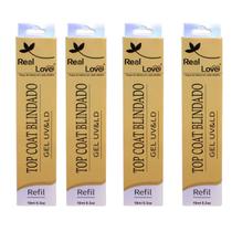 Kit 4 Refil Top Coat Led Uv Blindado 10ml - Real Love