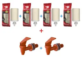 KIT 4 Refil Vela Para Filtro Barro São João + 2 Torneiras