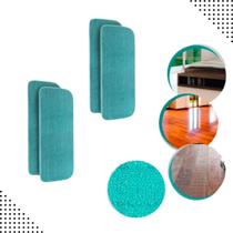 Kit 4 Refis Microfibra Verde Para Mop Spray Multiuso Lava Enxagua e Seca.