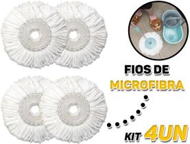 Kit 4 Refis P/ Mop Giratório Limpeza Prática Cor Branco Mor 008299
