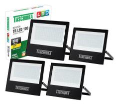 Kit 4 Refletor 100w Holofote Externo Branco Quente Taschibra Kit 4 Refletor 100w Holofote Externo Branco Quente Taschibra