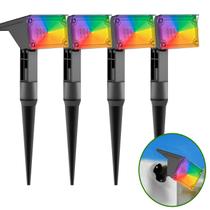 Kit 4 Refletor Ecoforce Solar 12 Led 50x Mais Forte Colorida Spot Jardim Chão Parede Luminária Kit 4 Refletor Ecoforce Solar 12 Led 50x Mais Forte Colorida Spot Jardim Chão Parede Luminária