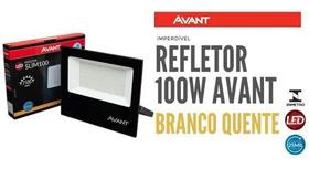 Kit 4 Refletor Led 100w Avant Branco Quente 3000k Ip65