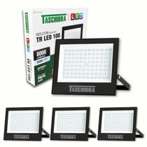Kit 4 Refletor Led 100w Holofote Externo Prova D'água IP65 6500k Luz Branco Frio Taschibra Kit 4 Refletor Led 100w Holofote Externo Prova D'água IP65 6500k Luz Branco Frio Taschibra