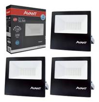 Kit 4 Refletor Led 30w Holofote Prova D'água Ip65 Branco Frio 6500K Bivolt Avant Kit 4 Refletor Led 30w Holofote Prova D'água Ip65 Branco Frio 6500K Bivolt Avant
