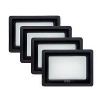 Kit 4 Refletor Led Holofote 400w Branco Frio Ip66 Bivolt Para Quintal Area Condominio Empresa uso Externo