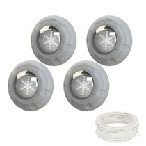 Kit 4 Refletor Led RGB 9W Para Piscina Luxpool Com Cabo 10M