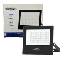 Kit 4 Refletor Led Slim 100w Branco Quente 3000K IP66 Luz AMARELA