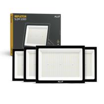 Kit 4 Refletor Led Slim Externo 1000w 6500k Branco Frio Ip65 110v/220v Bivolt Preto Alut Kit 4 Refletor Led Slim Externo 1000w 6500k Branco Frio Ip65 110v/220v Bivolt Preto Alut