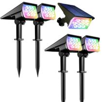 Kit 4 Refletor Solar Ecoforce 10 Leds 200x Mais Forte Colorida Spot Parede Jardim Luminária