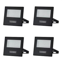 Kit 4 Refletores de LED TR Slim 50W 3000K Amarelo Quente Preto Bivolt Taschibra Kit 4 Refletores de LED TR Slim 50W 3000K Amarelo Quente Preto Bivolt Taschibra