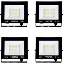 Kit 4 Refletores Holofote 50w Prova d'água 4500lm Volter Kit 4 Refletores Holofote 50w Prova d'água 4500lm Volter