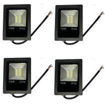 Kit 4 Refletores Holofote Led Smd 10w 6500k Ip66 - Bivolt