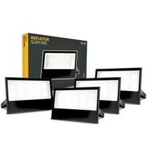 Kit 4 Refletores LED 500W Branco Frio 6500K Bivolt IP65 Alumínio Alut By Avant