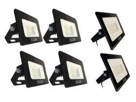 Kit 4 Refletores Led de 10W e 2 De 30W Bivolt 6500K Projetor