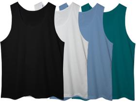 Kit 4 regata básica masculina 100% algodão Kit 4 regata básica masculina 100% algodão