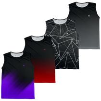 Kit 4 Regata Cavada Camiseta Academia Masculina Dry Camisa Musculacao Fitness Funcional Corrida Cami