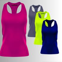 Kit 4 Regata Feminina Dry Fit Roupa Academia Blusa Fitness