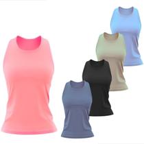 Kit 4 Regata Feminina Dry Uv Cavada Treino Passeio Básica
