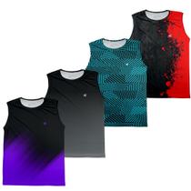 Kit 4 Regata Masculina Academia Caminhada Musculação Esportiva Dry Térmica