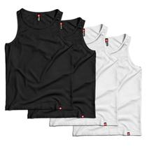 Kit 4 Regata Masculina Básica Camiseta 100% Algodão Premium